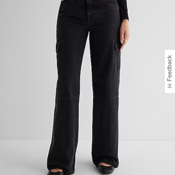 Express High Rise Cargo Jeans - Picture 2 of 6
